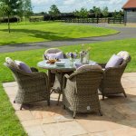 Maze Winchester 4 Seat Round Dining Set With Heritage Chairs