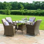 Maze Winchester 4 Seat Round Dining Set With Venice Chairs