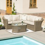 Maze Winchester Small Corner Sofa Set with Fire Pit