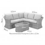 Maze Winchester Small Corner Sofa Set with Fire Pit