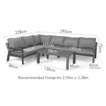 Maze Aluminium New York Corner Sofa Set - Grey