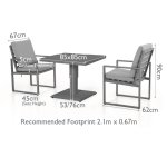 Maze Aluminium Amalfi 3 Piece Bistro Set with Rising Table -  Grey