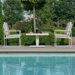 Maze Aluminium Amalfi 3 Piece Bistro Set with Rising Table - White