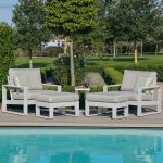 Maze Aluminium Amalfi 5pc Lounge Set- White