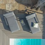 Maze Aluminium Amalfi Double Sunlounger Set with Side Table- Grey