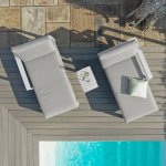 Maze Aluminium Amalfi Double Sunlounger Set with Side Table- White