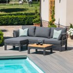 Maze Aluminium Oslo Chaise Sofa Set- Charcoal