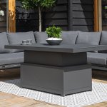 Maze Aluminium Oslo Large Corner Group with Rising Table- Charcoal