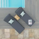 Maze Aluminium Oslo Double Sunlounger Set- Charcoal