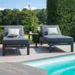 Maze Aluminium Oslo Double Sunlounger Set- Charcoal