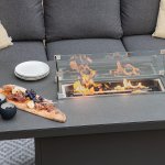 Maze Aluminium Manhattan Reclining Corner Dining Set with Fire Pit