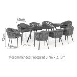 Maze Rope Marina 8 Seat Oval Dining Set  - Charcoal