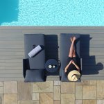 Maze Rope Marina Double Sunlounger Set With Side Table - Charcoal