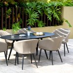 Maze - Outdoor Ambition 6 Seat Oval Dining Set - Taupe