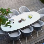 Maze - Outdoor Ambition 8 Seat Oval Dining Set - Lead Chine