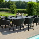 Maze - Outdoor Ambition 8 Seat Oval Dining Set - Charcoal