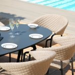 Maze - Outdoor Pebble 6 Seat Oval Dining Set  - Taupe