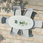 Maze - Outdoor Zest 6 Seat Oval Dining Set  - Lead Chine