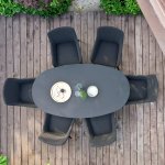 Maze - Outdoor Zest 6 Seat Oval Dining Set  - Charcoal