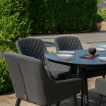 Maze - Outdoor Zest 6 Seat Oval Dining Set  - Charcoal