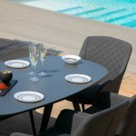 Maze - Outdoor Zest 6 Seat Oval Dining Set  - Charcoal