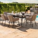 Maze - Outdoor Zest 6 Seat Oval Dining Set  - Taupe