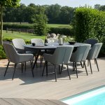 Maze - Outdoor Zest 8 Seat Oval Dining Set  - Flanelle