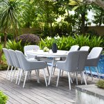 Maze - Outdoor Zest 8 Seat Oval Dining Set  - Lead Chine