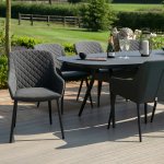 Maze - Outdoor Zest 8 Seat Oval Dining Set  - Charcoal