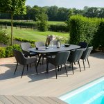 Maze - Outdoor Zest 8 Seat Oval Dining Set  - Charcoal