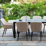 Maze - Outdoor Zest 8 Seat Rectangular Fire Pit Dining Set  - Taupe