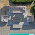 Maze - Outdoor Pulse 3 Seater Sofa Set with Fire Pit Table - Taupe