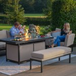 Maze - Outdoor Pulse 3 Seater Sofa Set with Fire Pit Table - Taupe