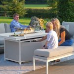 Maze - Outdoor Pulse 3 Seater Sofa Set with Fire Pit Table - Lead Chine