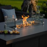 Maze - Outdoor Pulse 3 Seater Sofa Set with Fire Pit Table - Charcoal