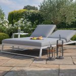 Maze - Outdoor Fabric Allure Double Sunlounger - Lead Chine