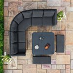 Maze - Outdoor Pulse Deluxe Square Corner Dining Set With Rising Table -  Charcoal