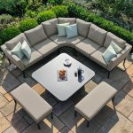 Maze - Outdoor Pulse Deluxe Square Corner Dining Set With Rising Table -  Taupe