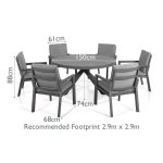 Maze Aluminium New York 6 Seat Round Dining Set - White