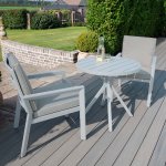 Maze Aluminium New York 3 Piece Bistro Set - White