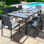 Maze Aluminium New York 8 Seat Rectangular Dining Set - Grey