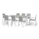 Maze Aluminium New York 8 Rectangular Dining Set - White