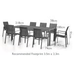 Maze Aluminium New York 8 Rectangular Dining Set - White