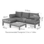 Maze Aluminium Oslo Chaise Sofa Set- White