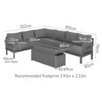 Maze Aluminium Oslo Corner Sofa Group with Rising Table- White