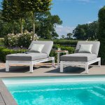 Maze Aluminium Oslo Double Sun Lounger Set - White