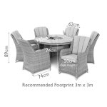 Maze Oxford 6 Seat Round Ice Bucket Dining Set With Venice Chairs