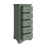 Swanley Cactus Green Bedroom 5 Drawer Narrow Chest