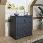 Swanley Midnight Grey Bedroom 3 Drawer Chest