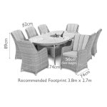 Maze Oxford 8 Seat Oval Ice Bucket Dining Set With Venice Chairs